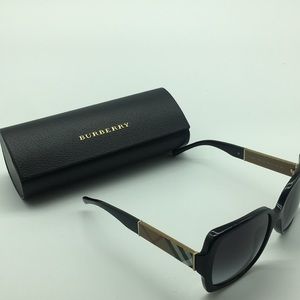 BRAND NEW Burberry B4160 Black Sunglasses Plaid